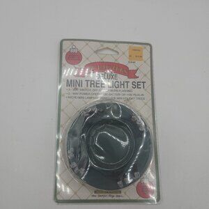 Vintage Christmas Mini Tree Light Set 25 Lights Stand Blinking Steady Clear